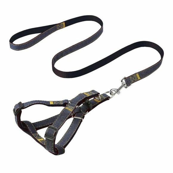 Black Vest Harness Leash Collar Set No Pull Adjustable for Dog - Picture 1 of 5